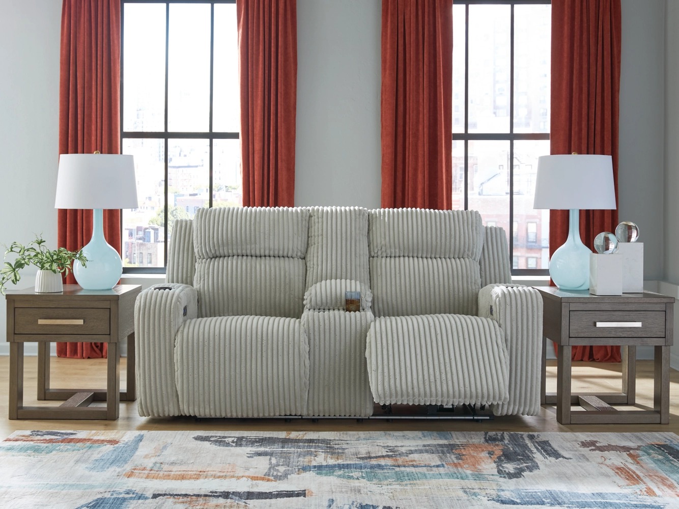 Forest Lake Polyester Power Reclining Living Room Set