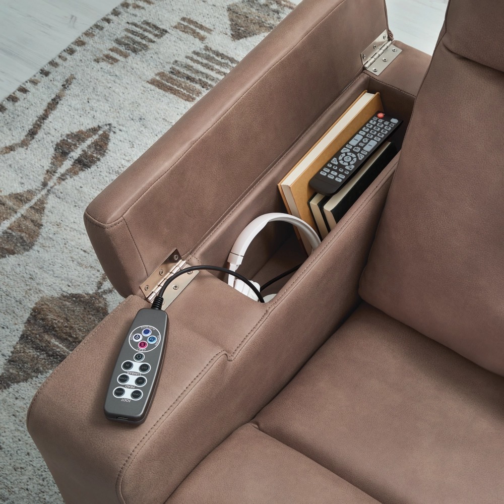 Lorrenton Faux Leather Glider Power Recliner w/Audio System