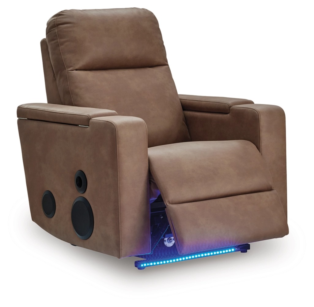 Lorrenton Faux Leather Glider Power Recliner w/Audio System