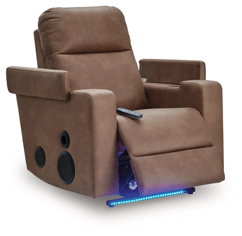 Lorrenton Faux Leather Glider Power Recliner w/Audio System