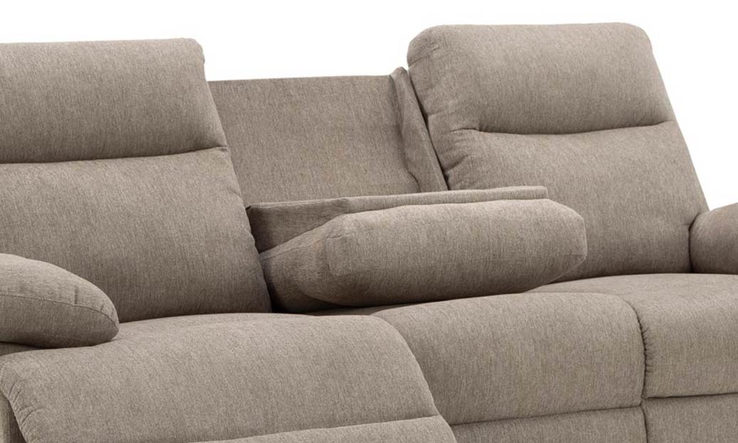 Side-Swipe Polyester Reclining Sofa w/Drop Down Table