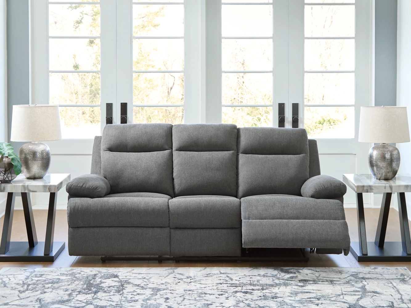 Side-Swipe Polyester Reclining Living Room Set