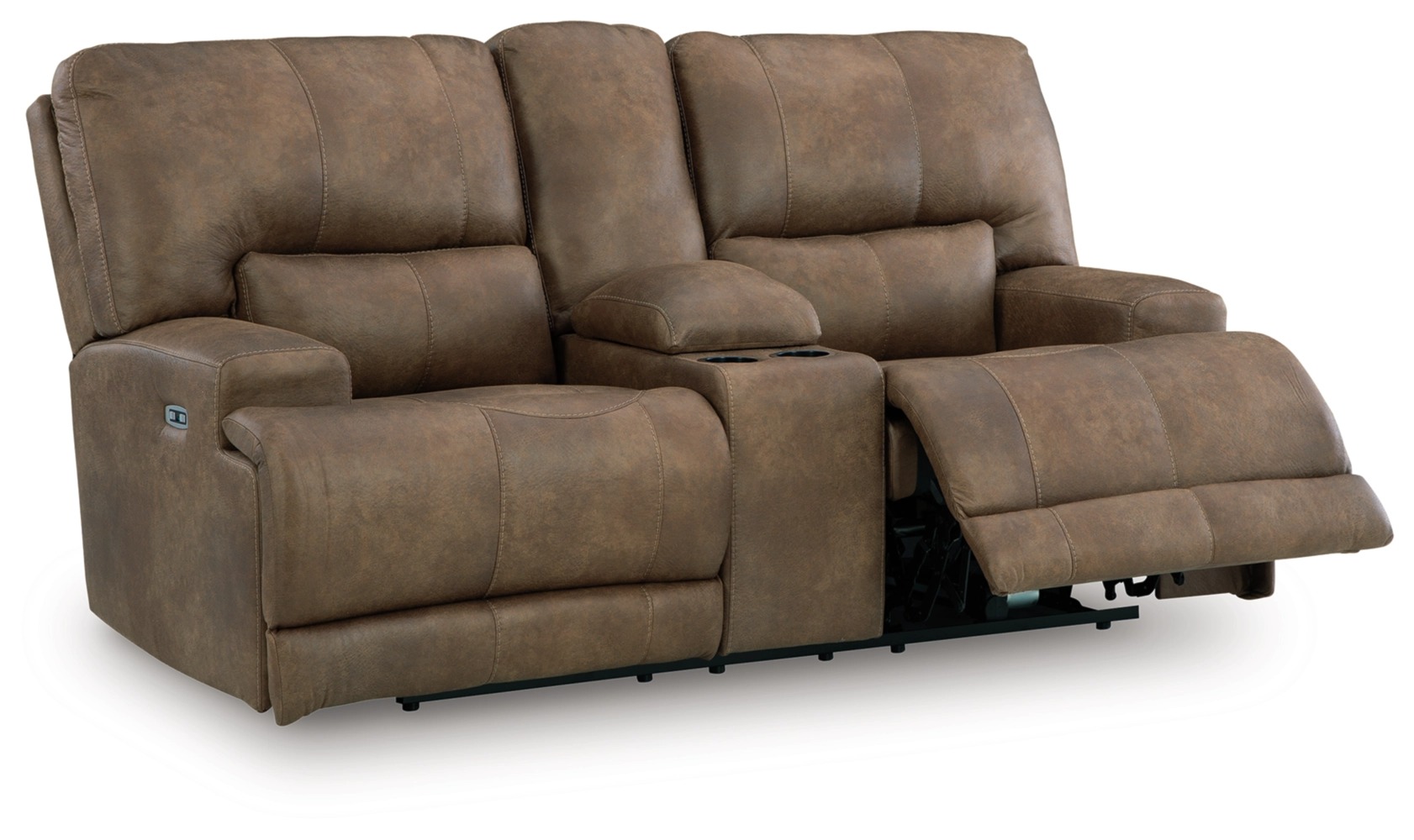 Beckley Place Faux Leather Power Reclining Loveseat w/Console & Adjustable Headrests