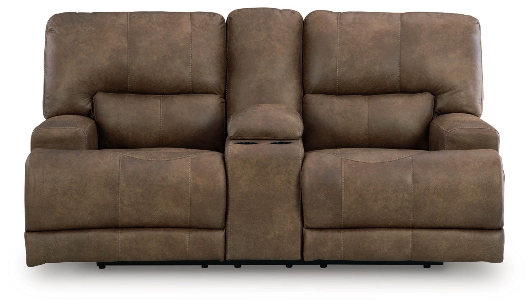 Beckley Place Faux Leather Power Reclining Loveseat w/Console & Adjustable Headrests