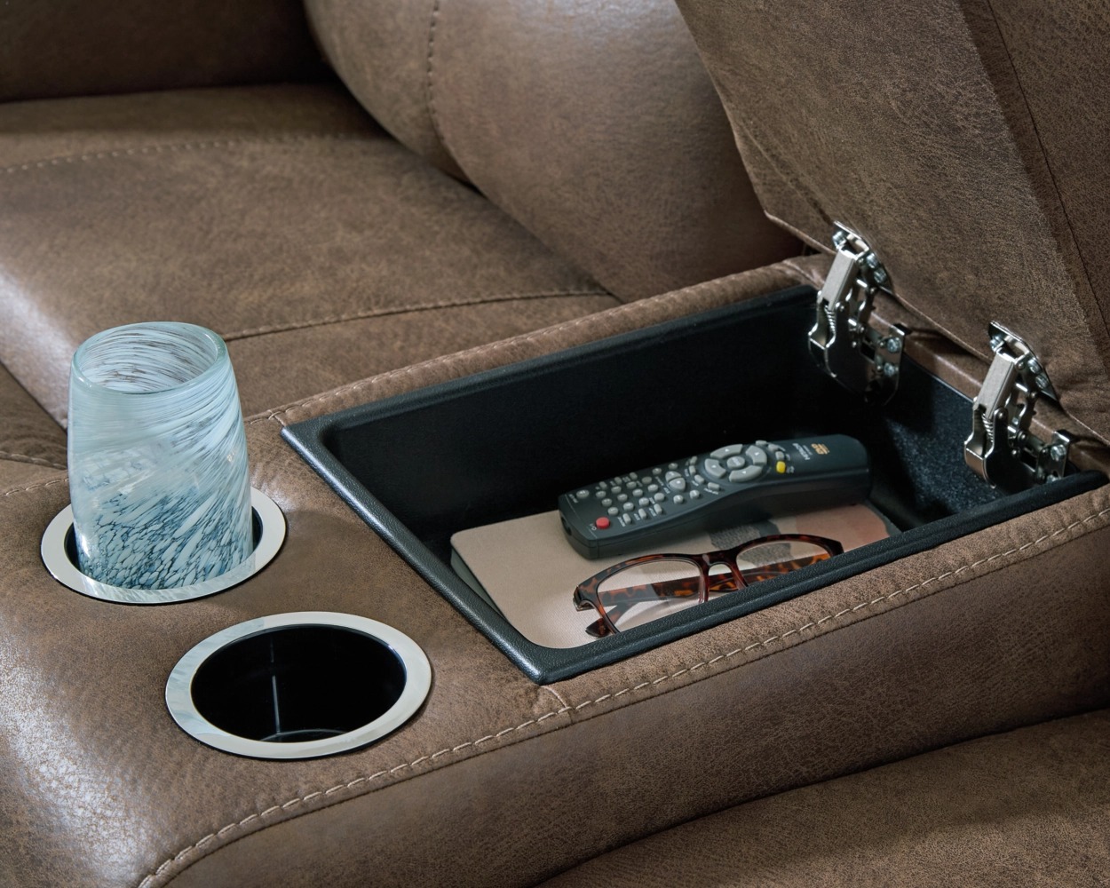 Beckley Place Faux Leather Power Reclining Living Set