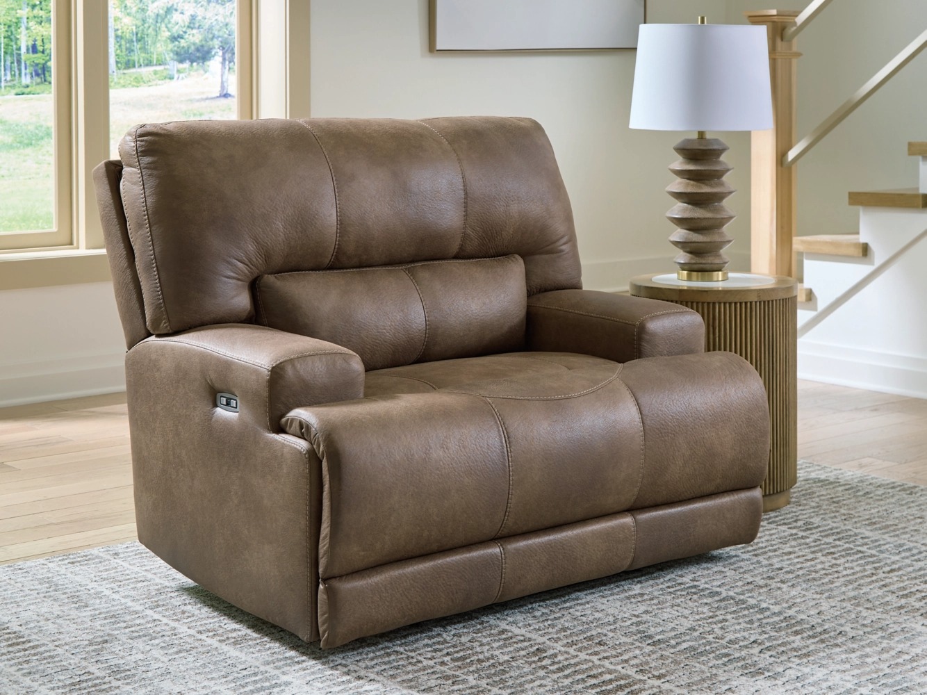 Beckley Place Faux Leather Power Reclining Living Set