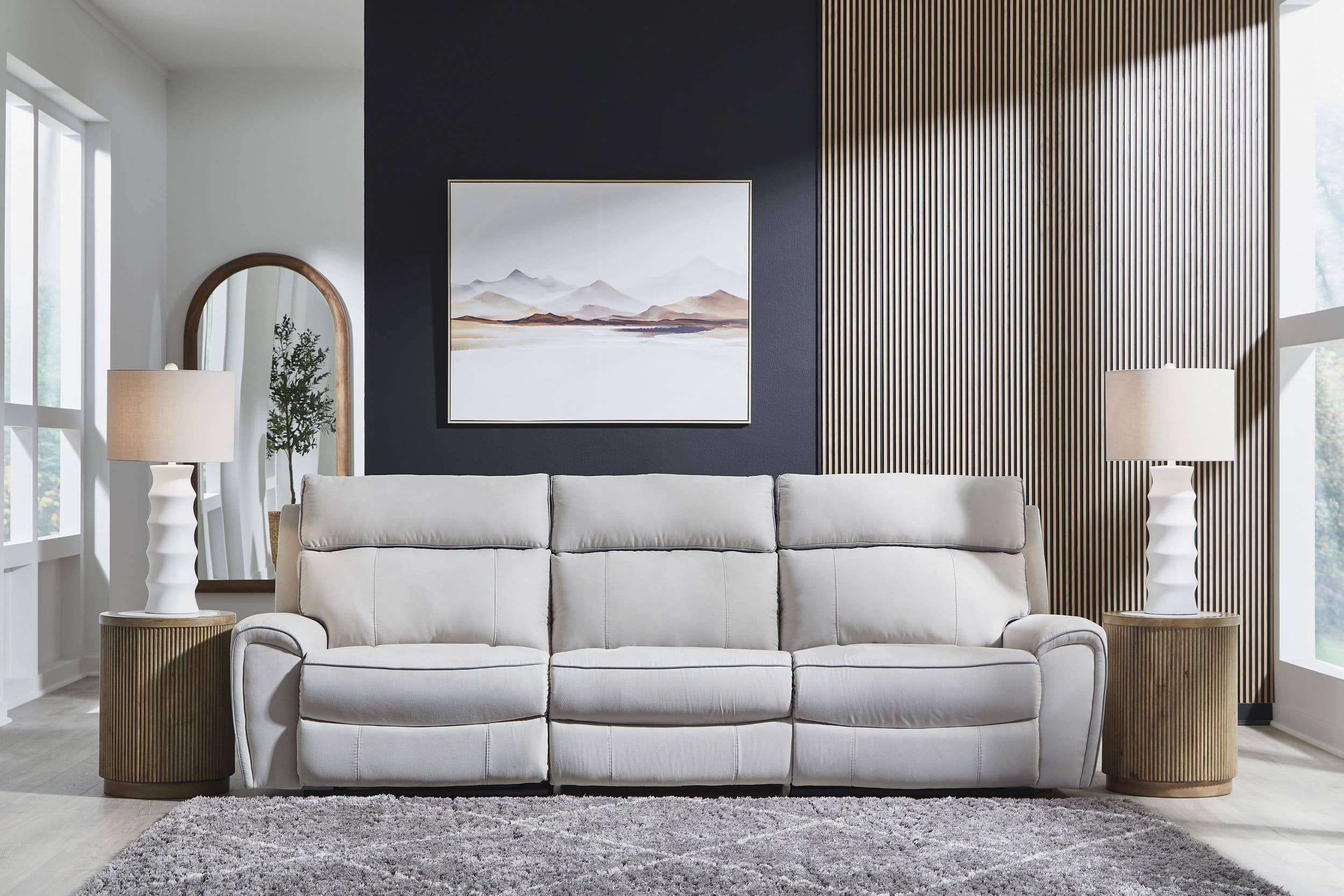 Social Pointe 3-Piece Polyester Modular Power Reclining Sofa