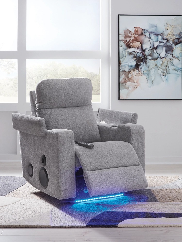 Pineland Polyester Glider Power Recliner w/Audio System