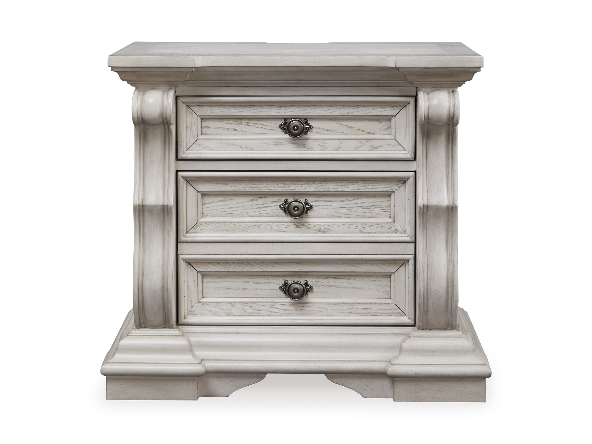 Bruchandi MDF/Wood Veneer Nightstand w/3 Drawers