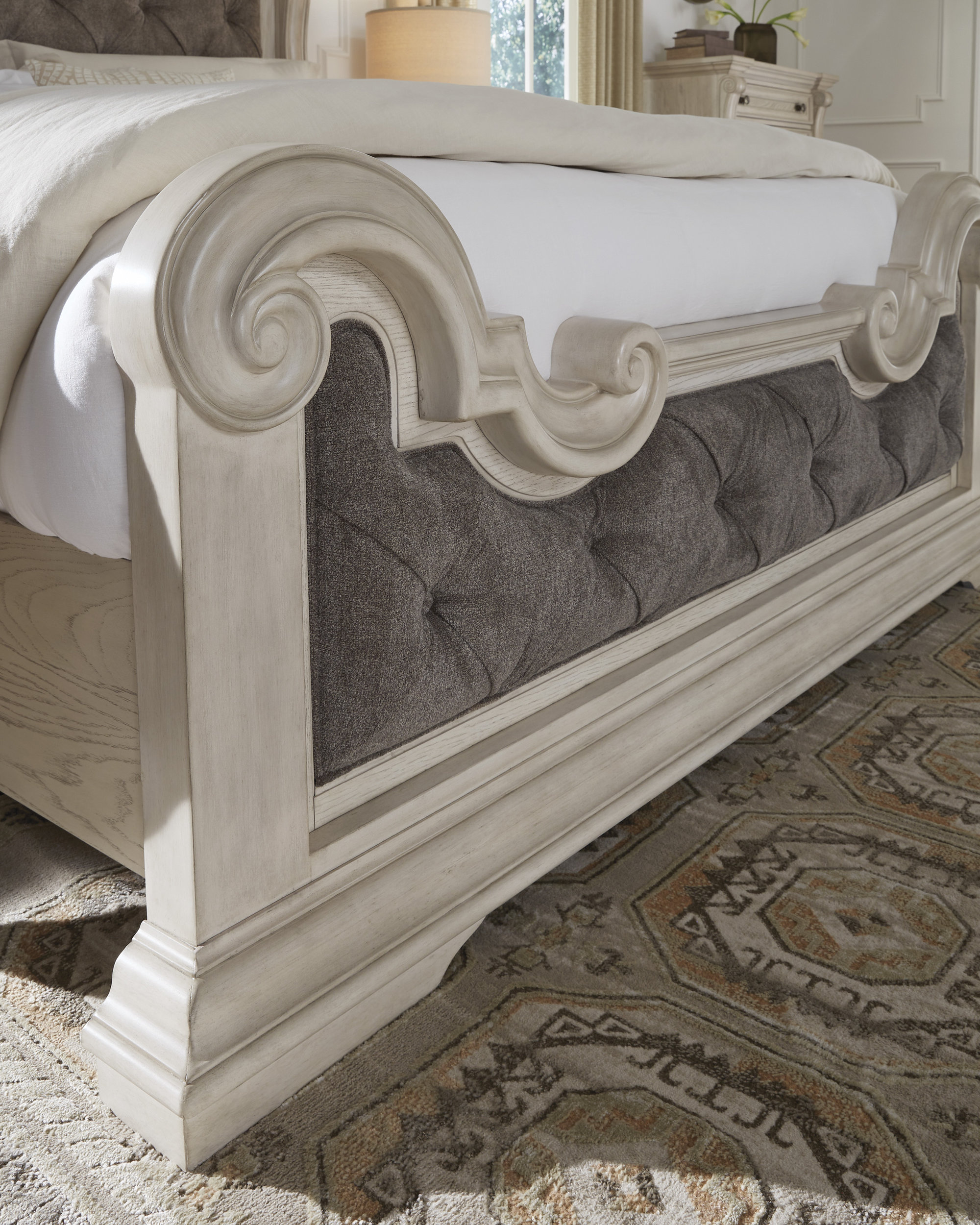 Bruchandi Fabric/MDF/Wood Veneer Upholstered Panel Bed, California King Size