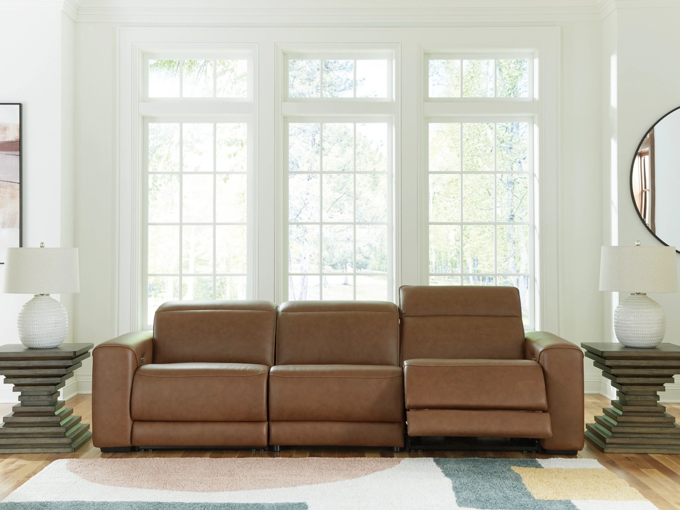 Magic Man Rally 3-Piece Leather Modular Power Reclining Sofa