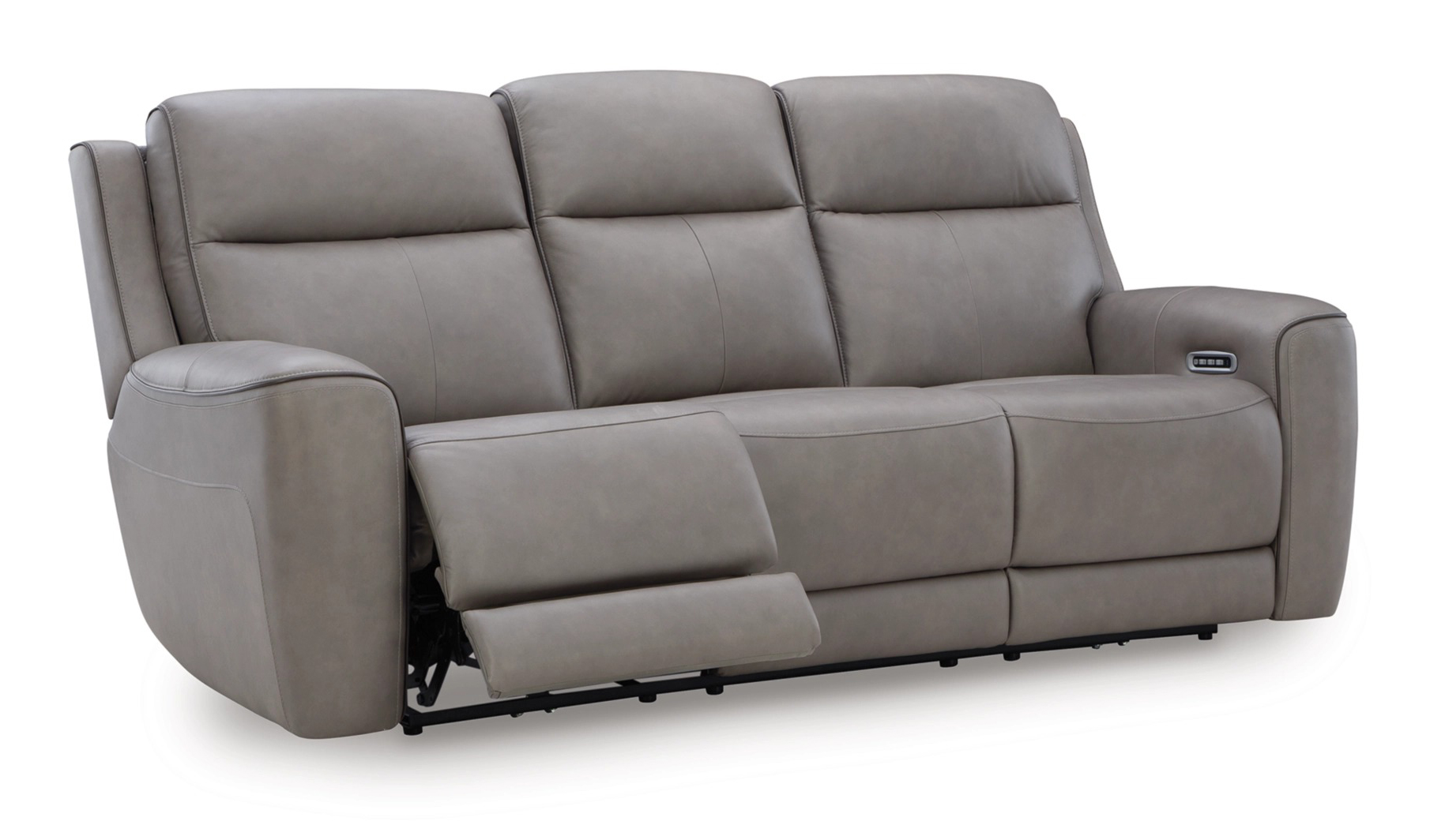5Z-Comfort Leather/PVC Power Reclining Sofa w/Adjustable Headrests