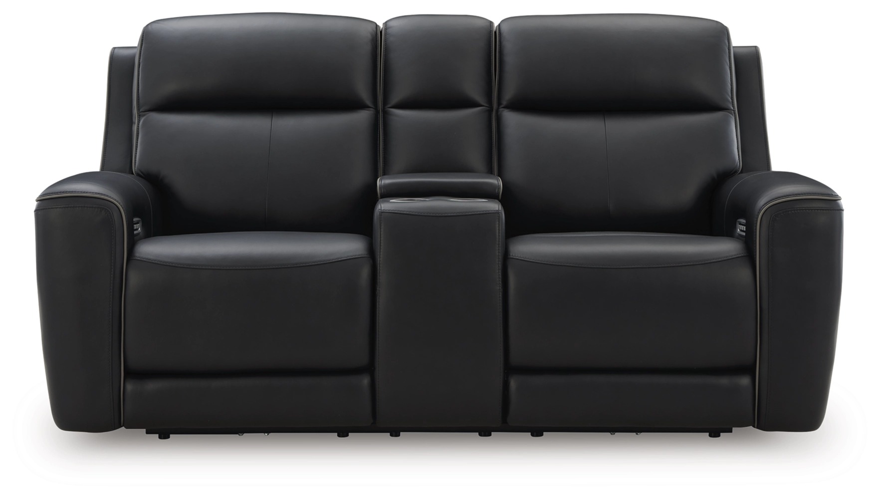 5Z-Comfort Onyx Leather Power Reclining Loveseat