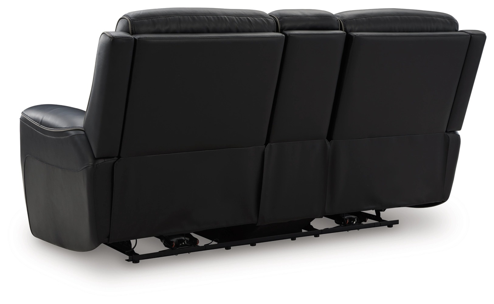 5Z-Comfort Leather/PVC Power Reclining Loveseat w/Console & Adjustable Headrests