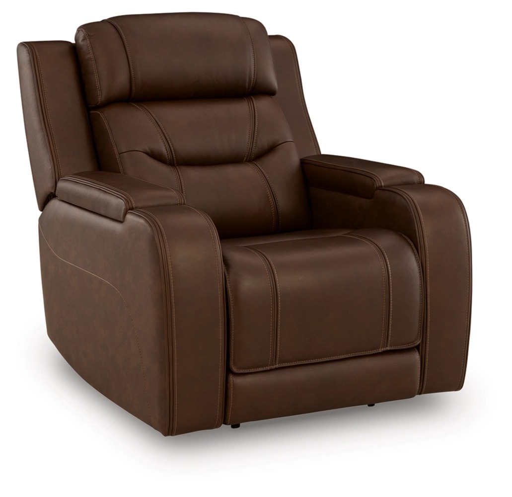 Knightington Power Leather/PVC Power Reclining Living Set w/Audio Seating