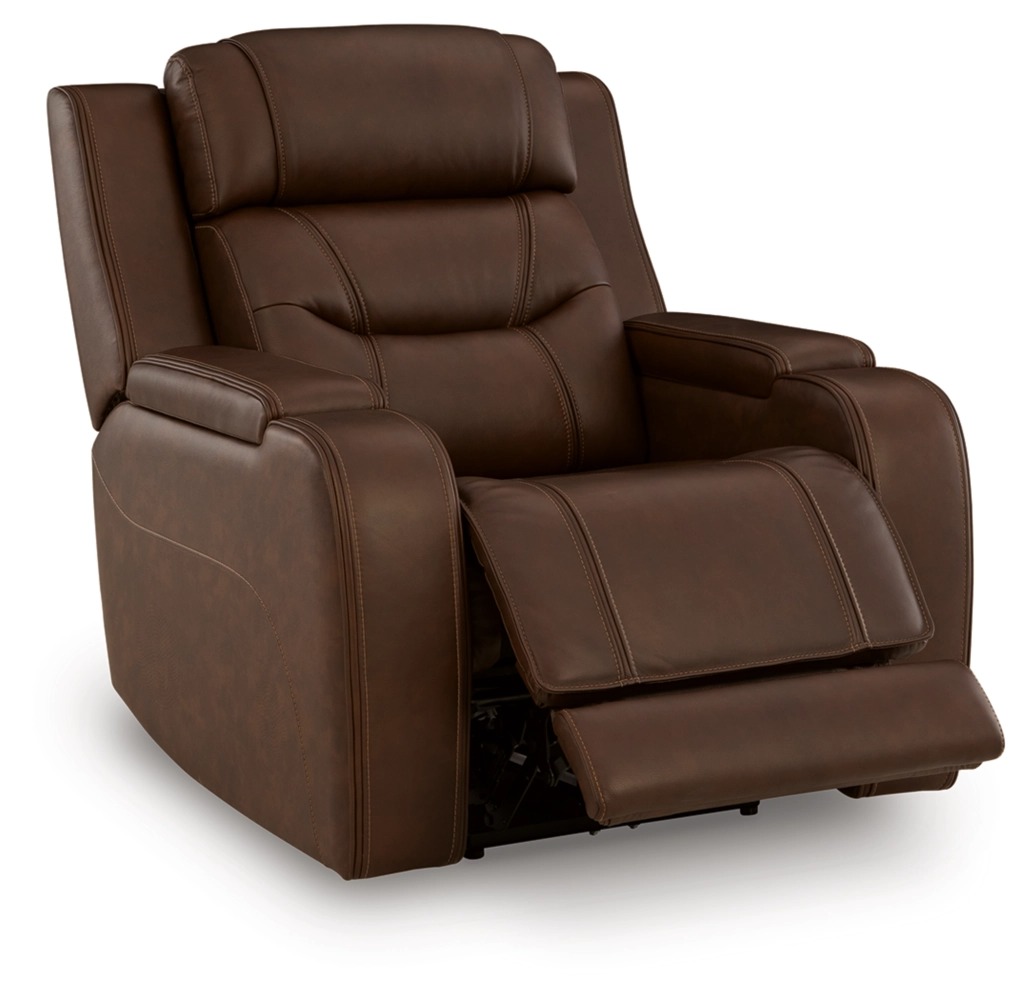Knightington Leather/PVC Power Recliner w/Audio Seating