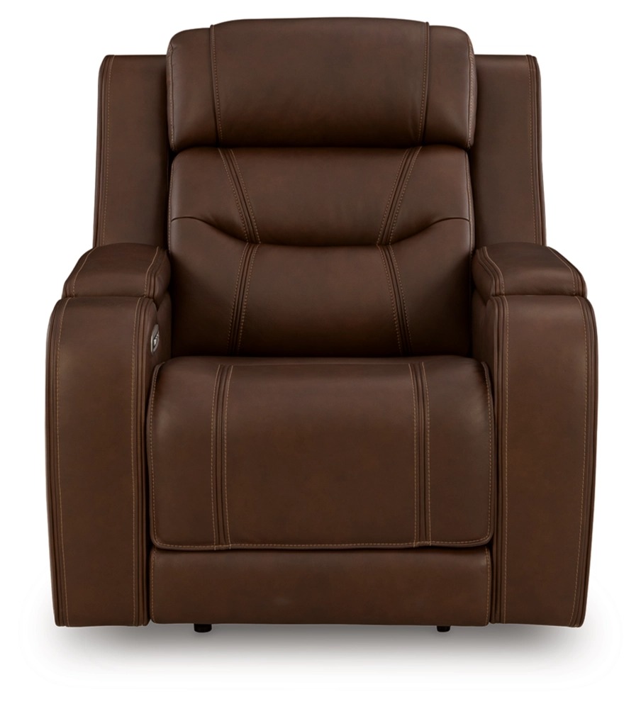 Knightington Power Leather/PVC Power Reclining Living Set w/Audio Seating