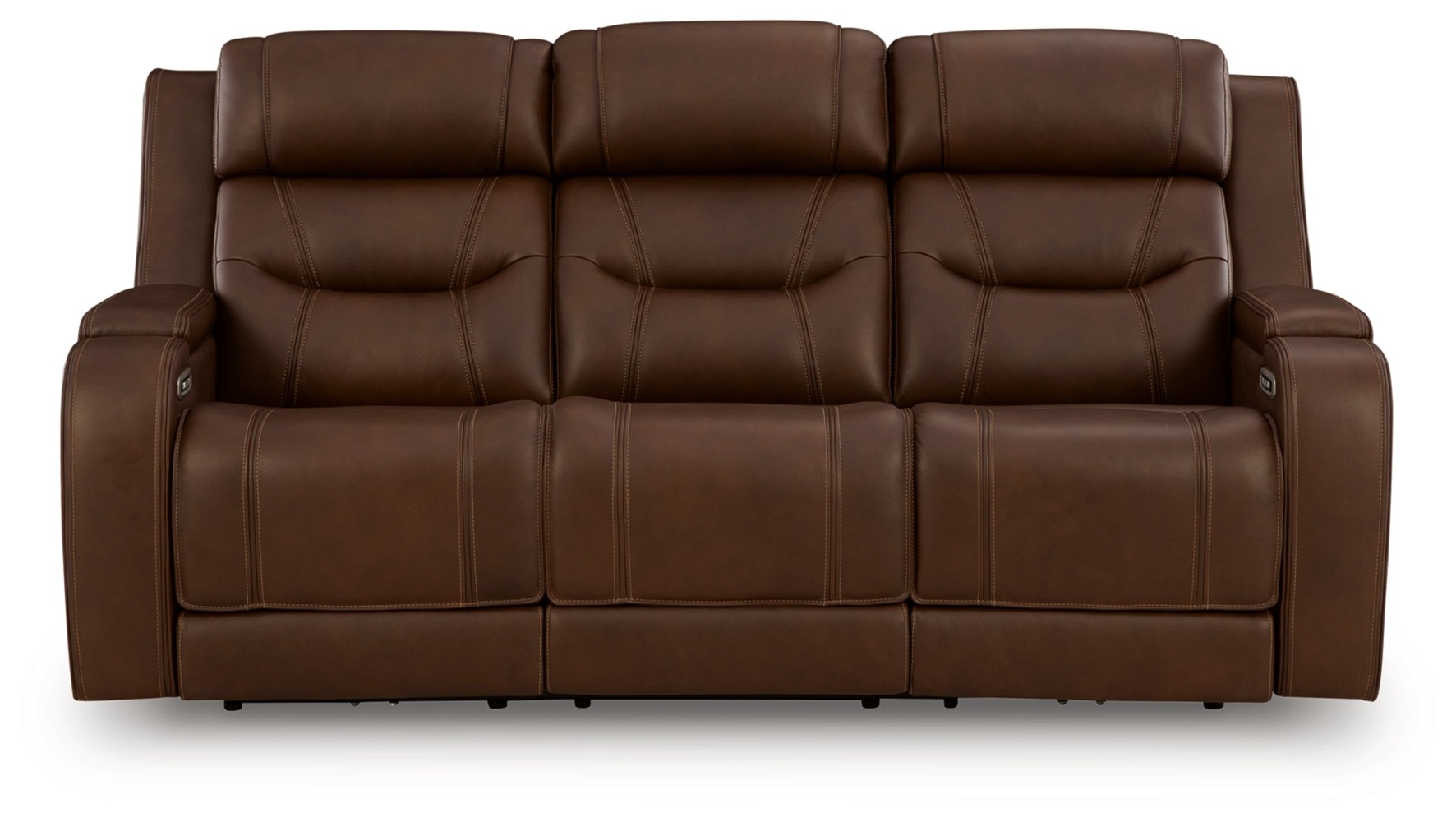 Knightington Leather/PVC Power Reclining Sofa w/Audio Seating