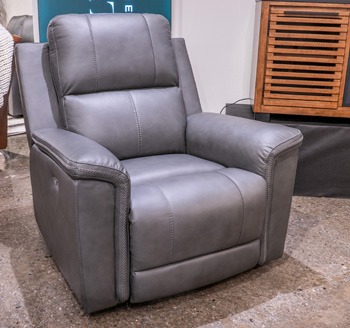 Bleckley Leather/PVC Power Recliner w/Adjustable Headrest
