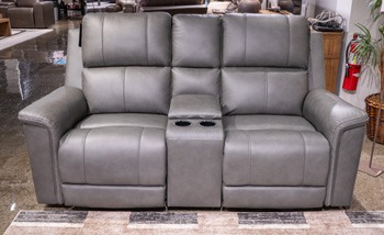 Bleckley Leather/PVC Power Reclining Loveseat w/Console & Adjustable Headrests