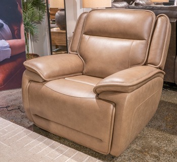 Glencroft Leather Power Recliner w/Adjustable Headrest