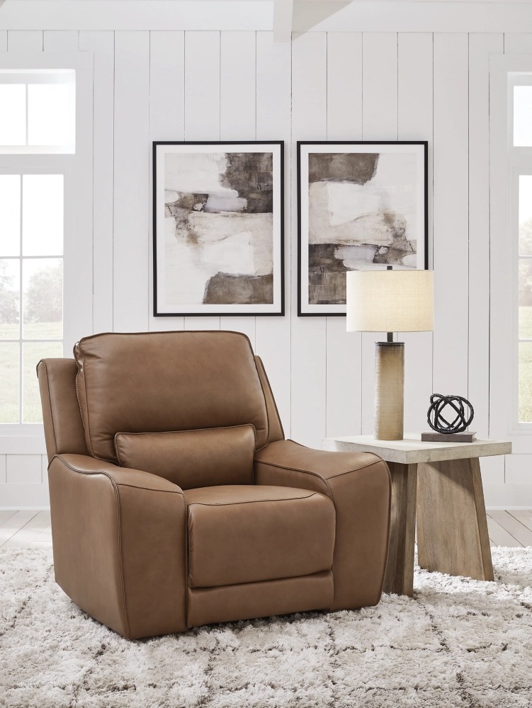 DeepWakes Leather/PVC Power Recliner w/Adjustable Headrest
