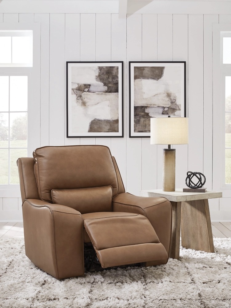 DeepWakes Leather/PVC Power Reclining Living Set