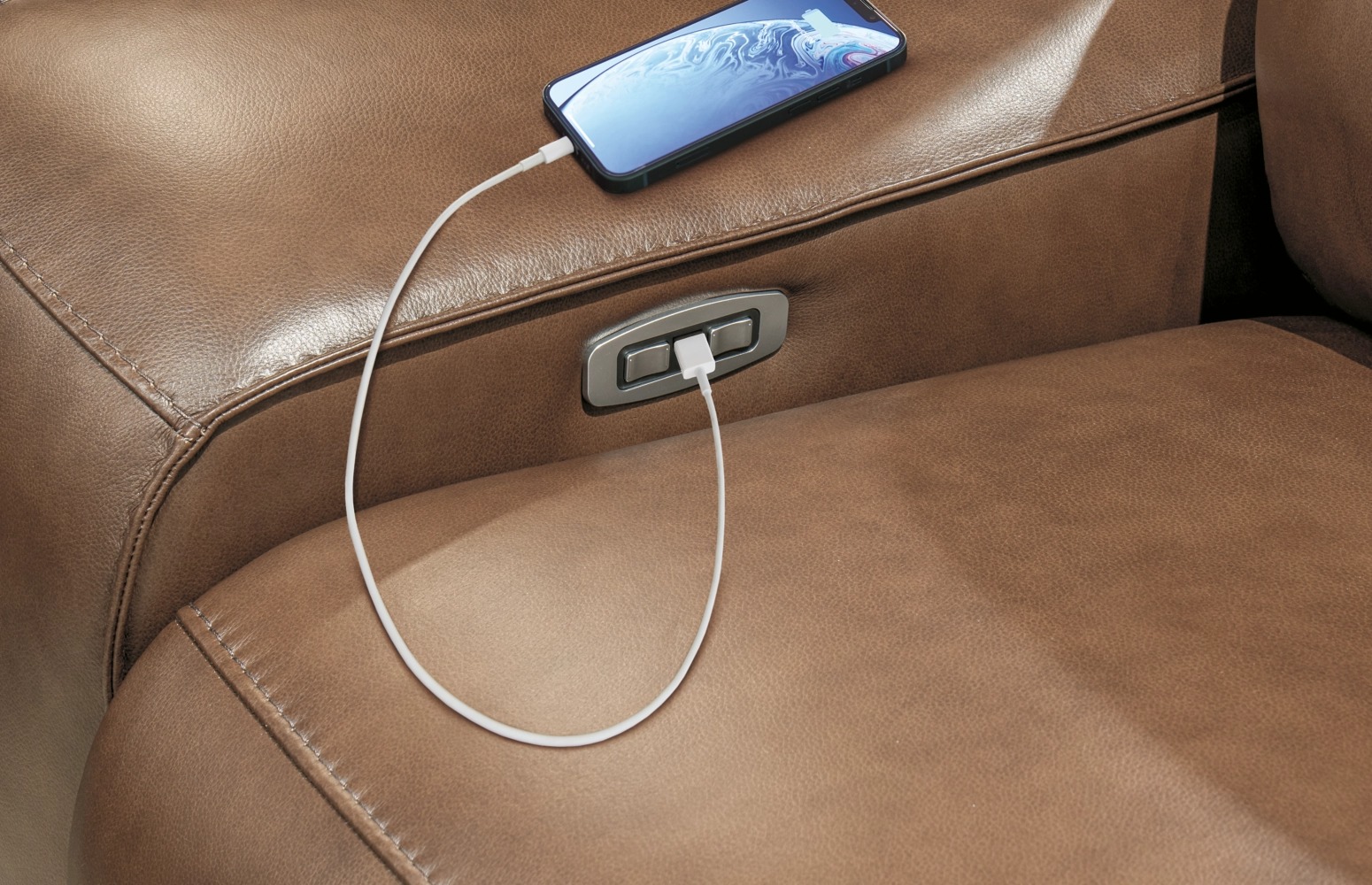 DeepWakes Leather/PVC Power Recliner w/Adjustable Headrest