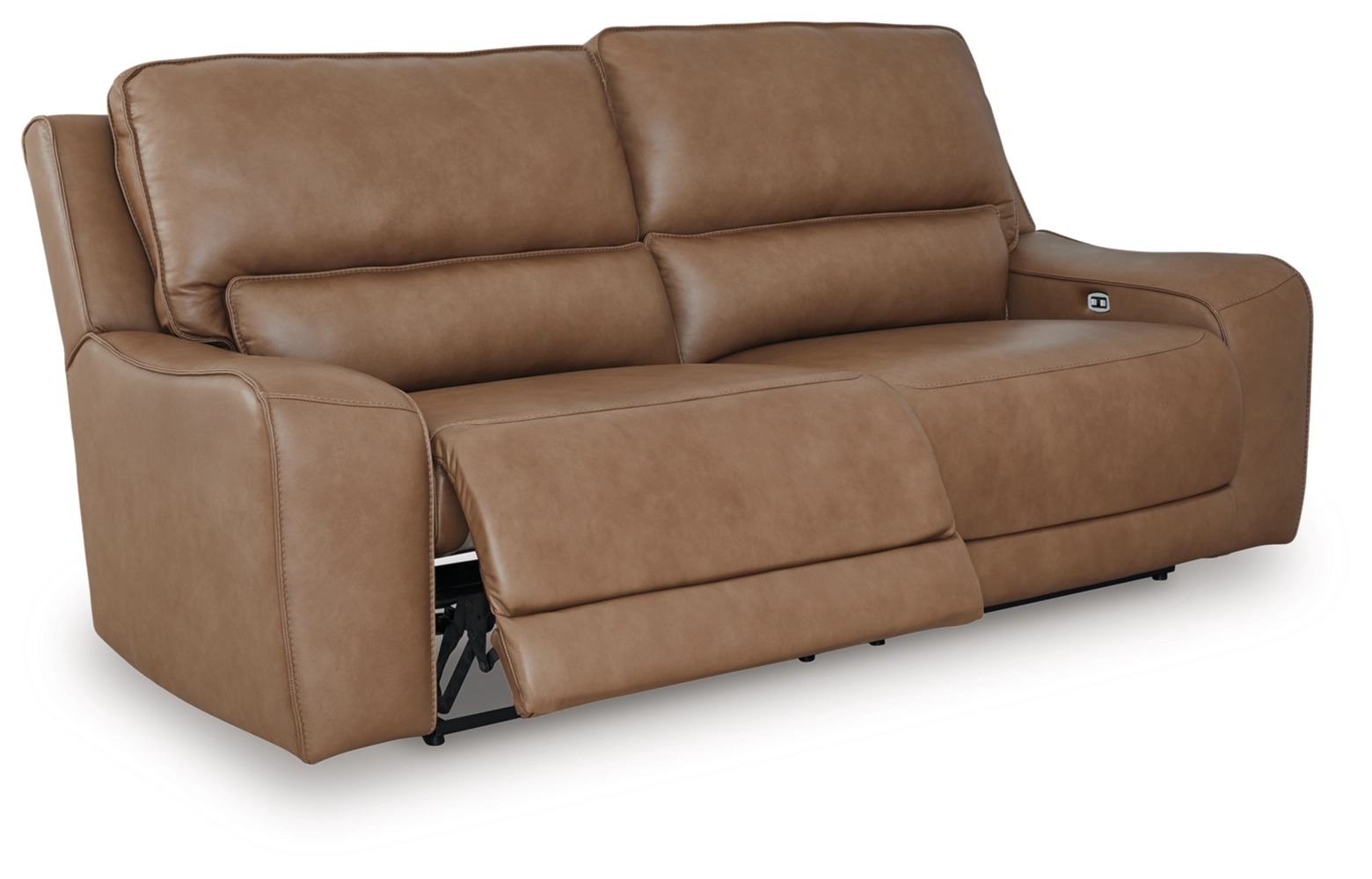DeepWakes Leather/PVC 2-Seat Power Reclining Sofa w/Adjustable Headrests
