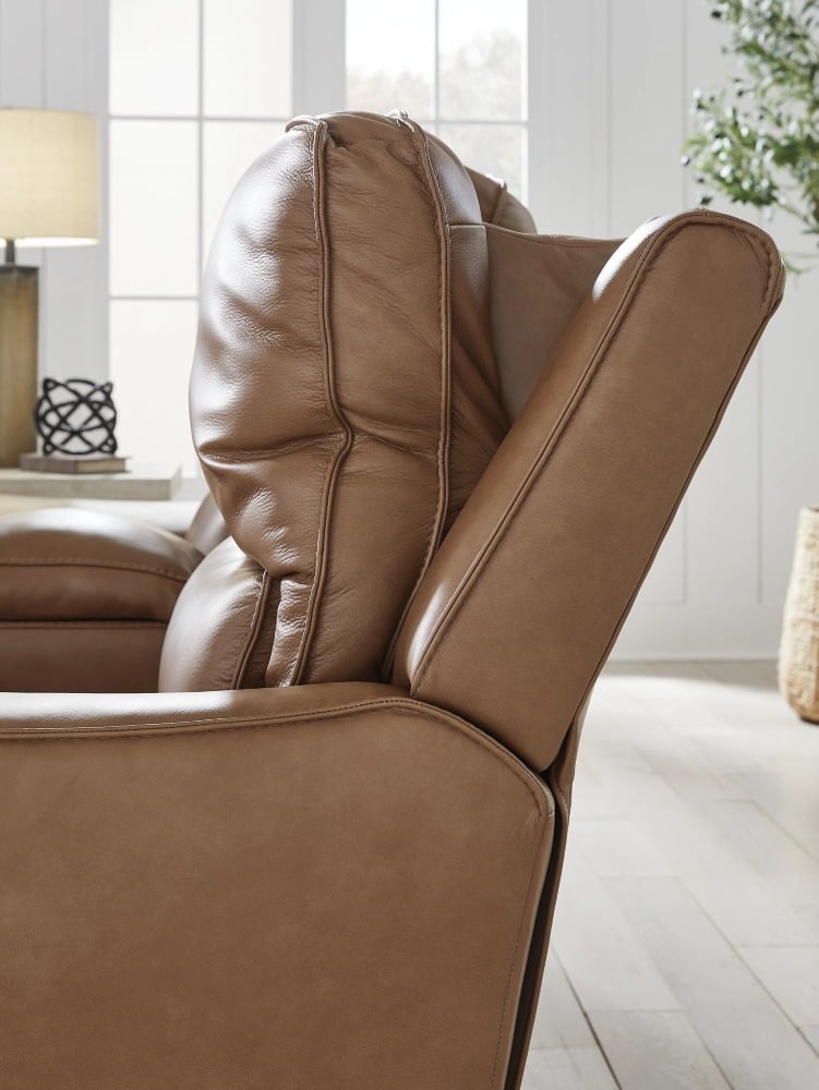 DeepWakes Leather/PVC 2-Seat Power Reclining Sofa w/Adjustable Headrests