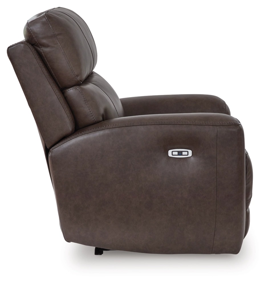 Crossplex Leather/PVC Power Recliner w/Adjustable Headrest
