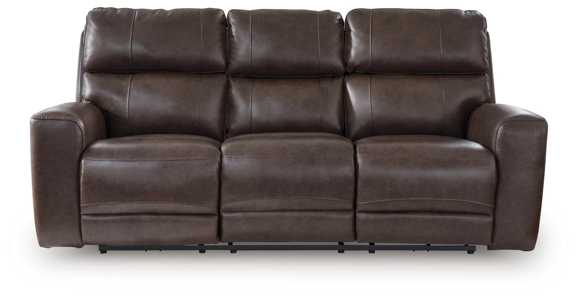 Crossplex Leather/PVC Power Reclining Sofa w/Adjustable Headrests