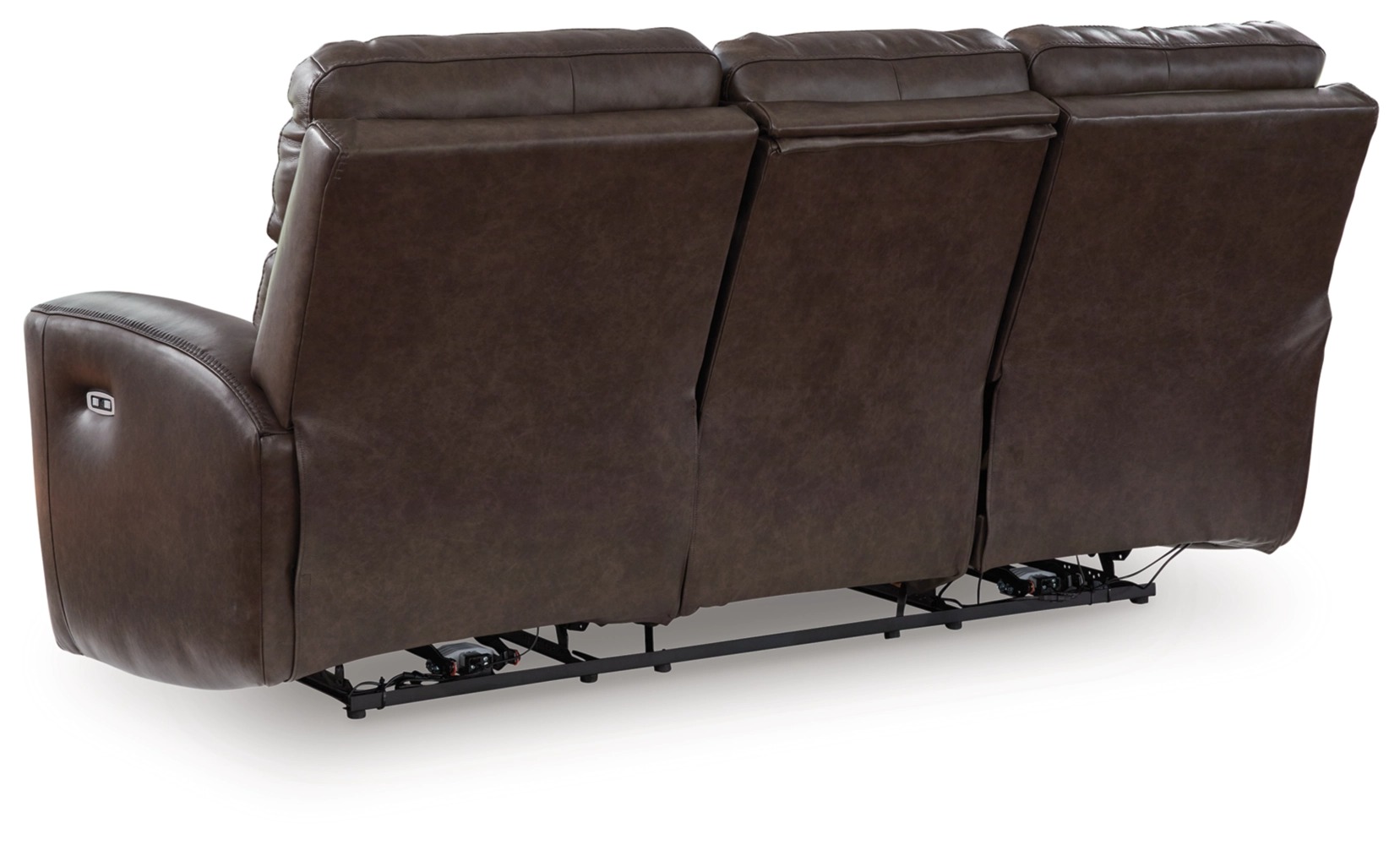 Crossplex Leather/PVC Power Reclining Sofa w/Adjustable Headrests