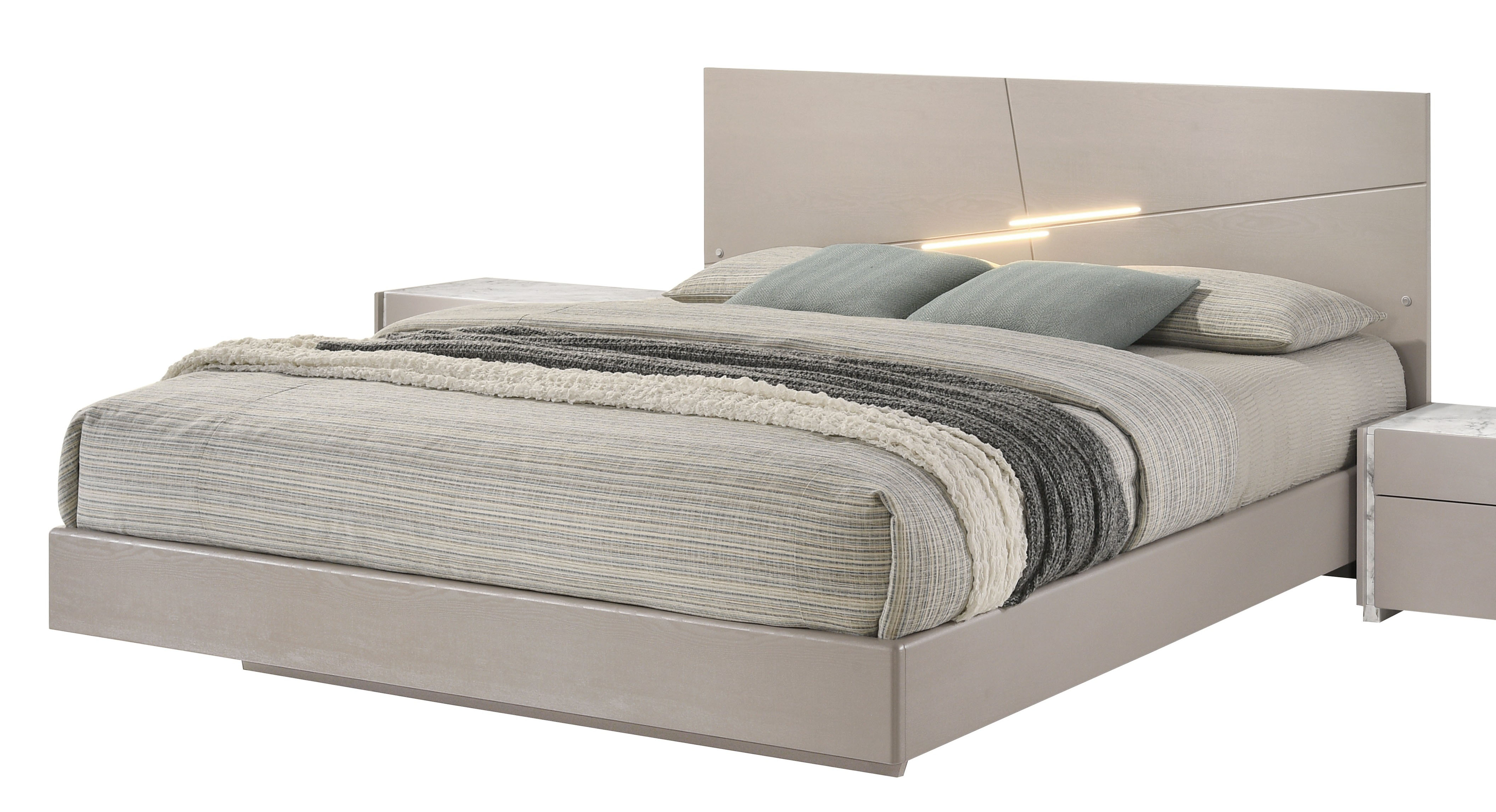 Pearl Fabric Bed w/LED