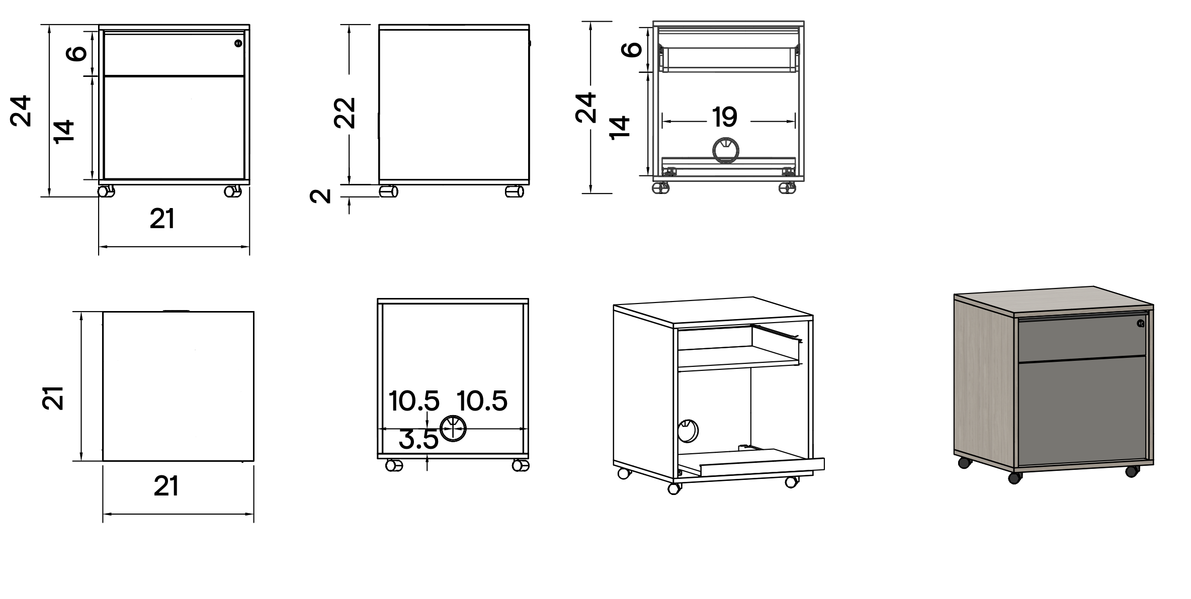 NARBUTAS Motion Executive Desk w/Pedestal