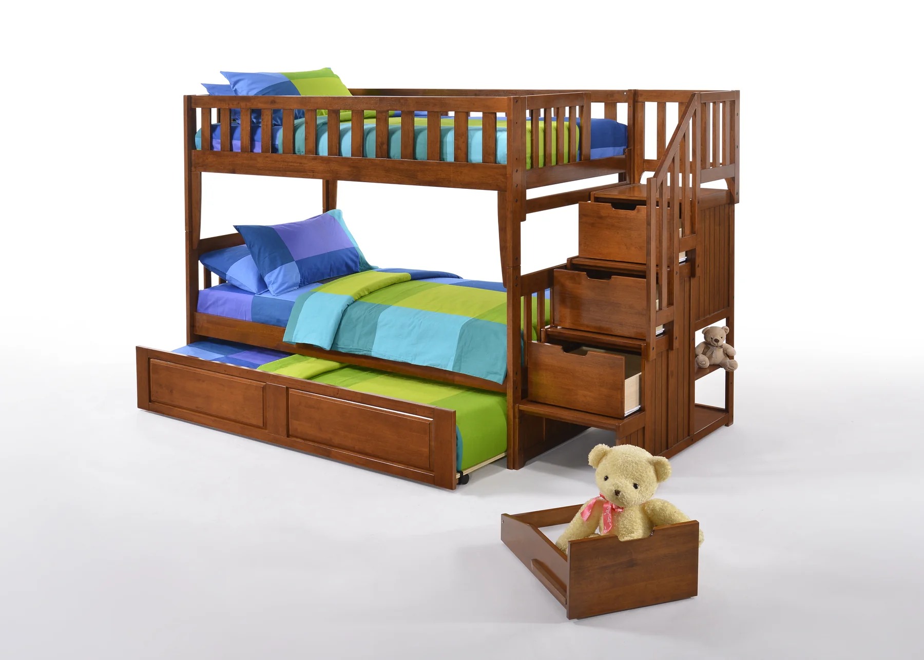 Peppermint Wood Bunk Bed, Twin/Twin Size