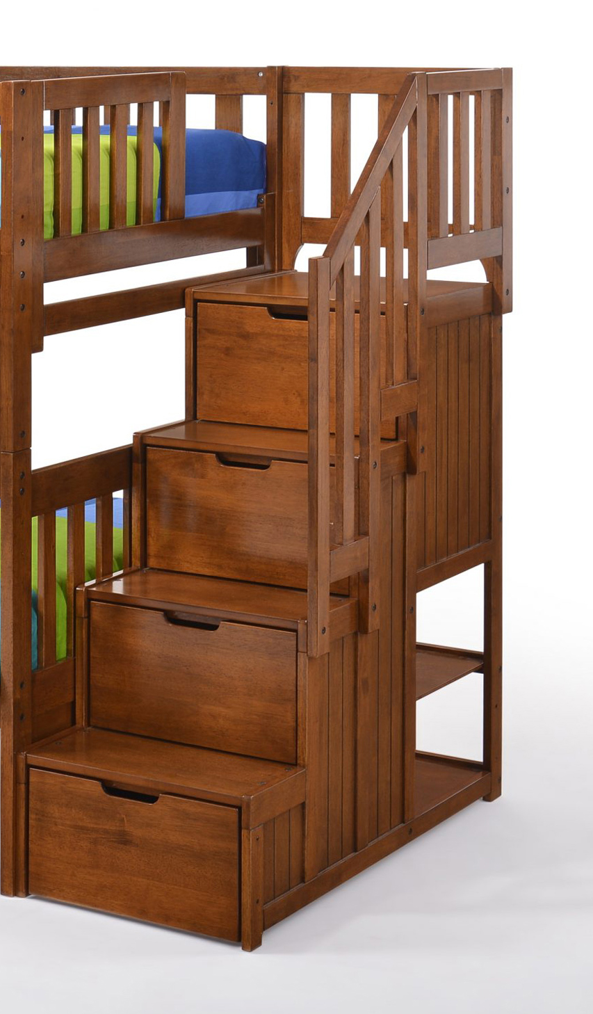 Twin over Full Staircase Bunk Bed with Drawers
