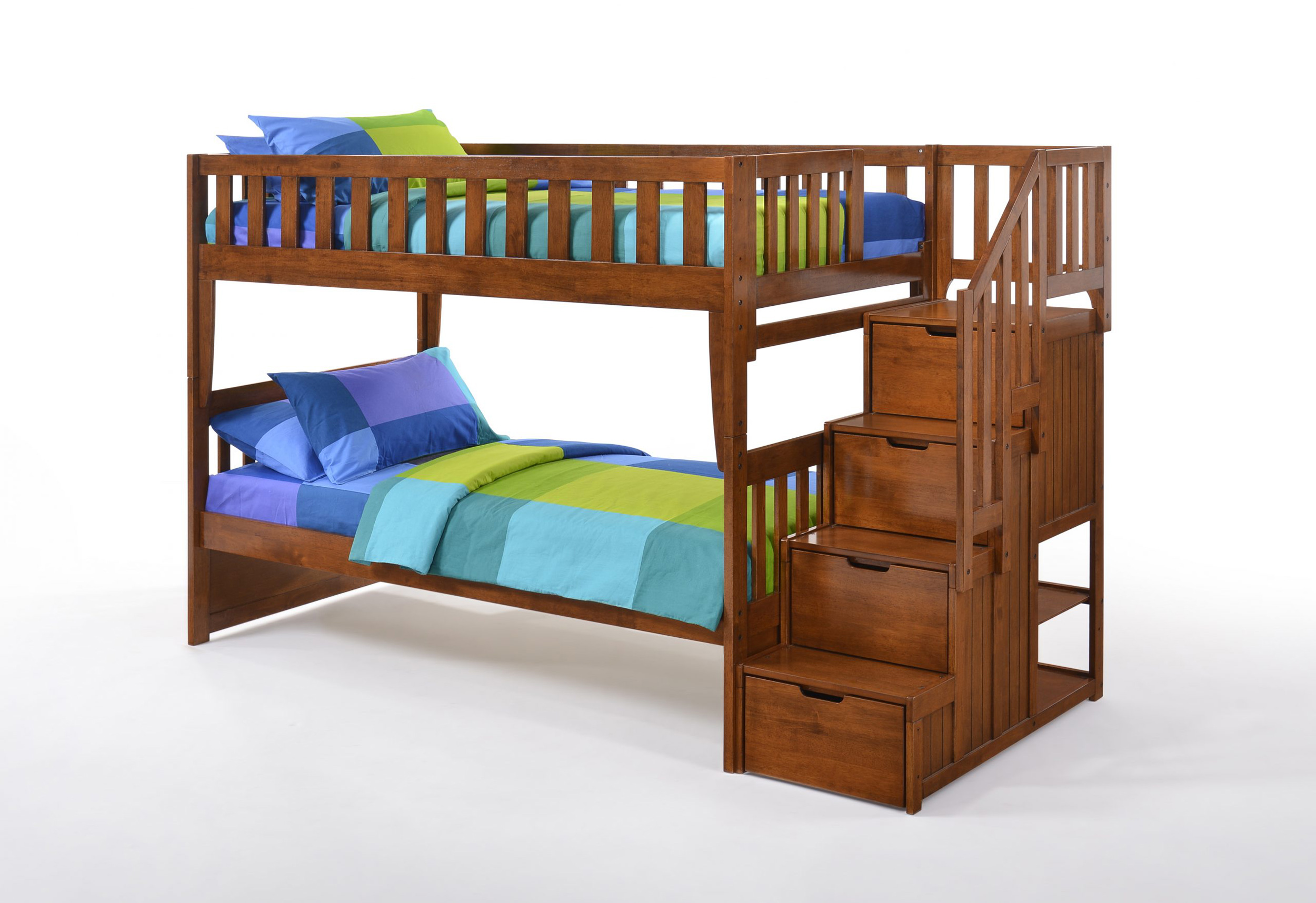 Peppermint Wood Bunk Bed, Twin/Twin Size