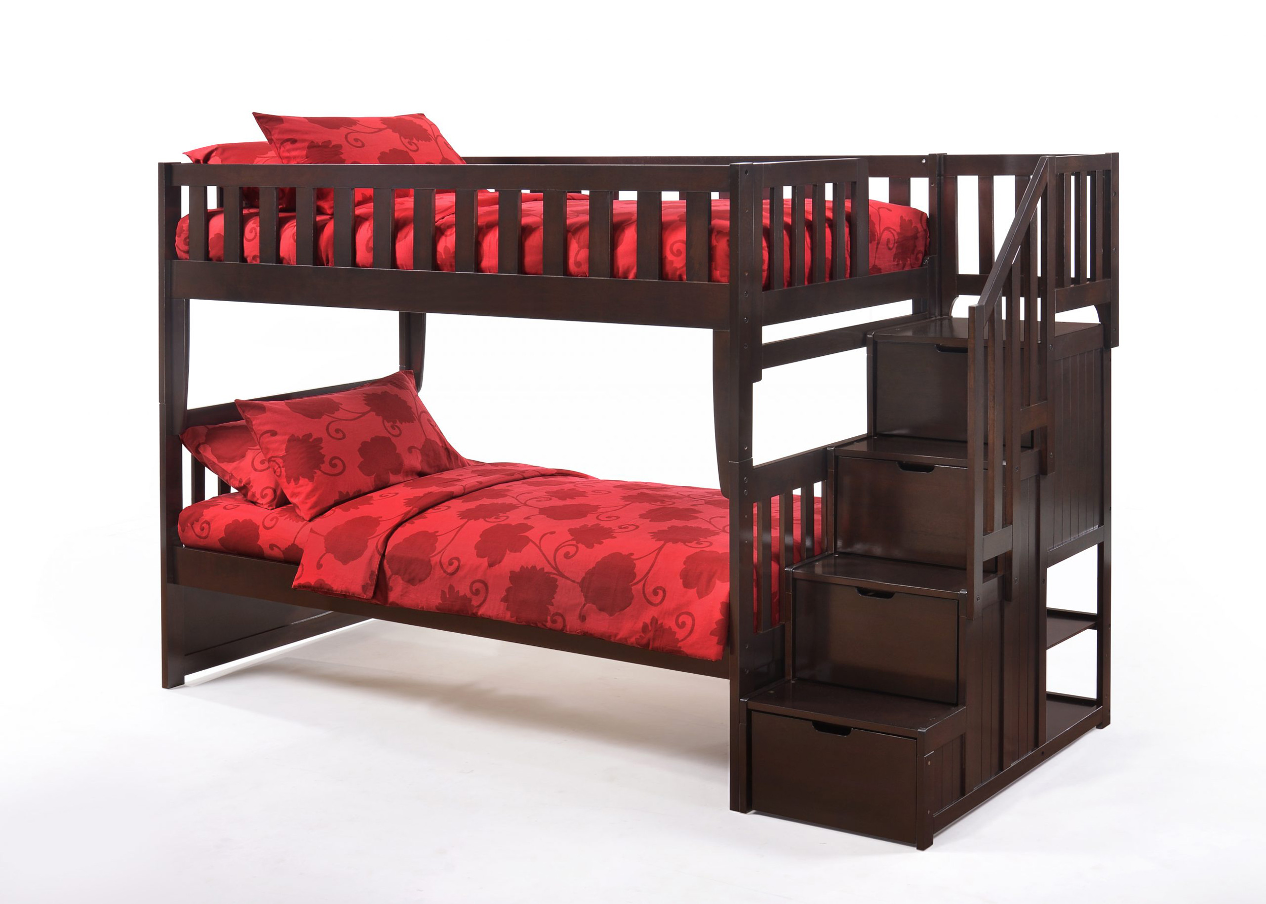 Peppermint Wood Bunk Bed, Twin/Twin Size