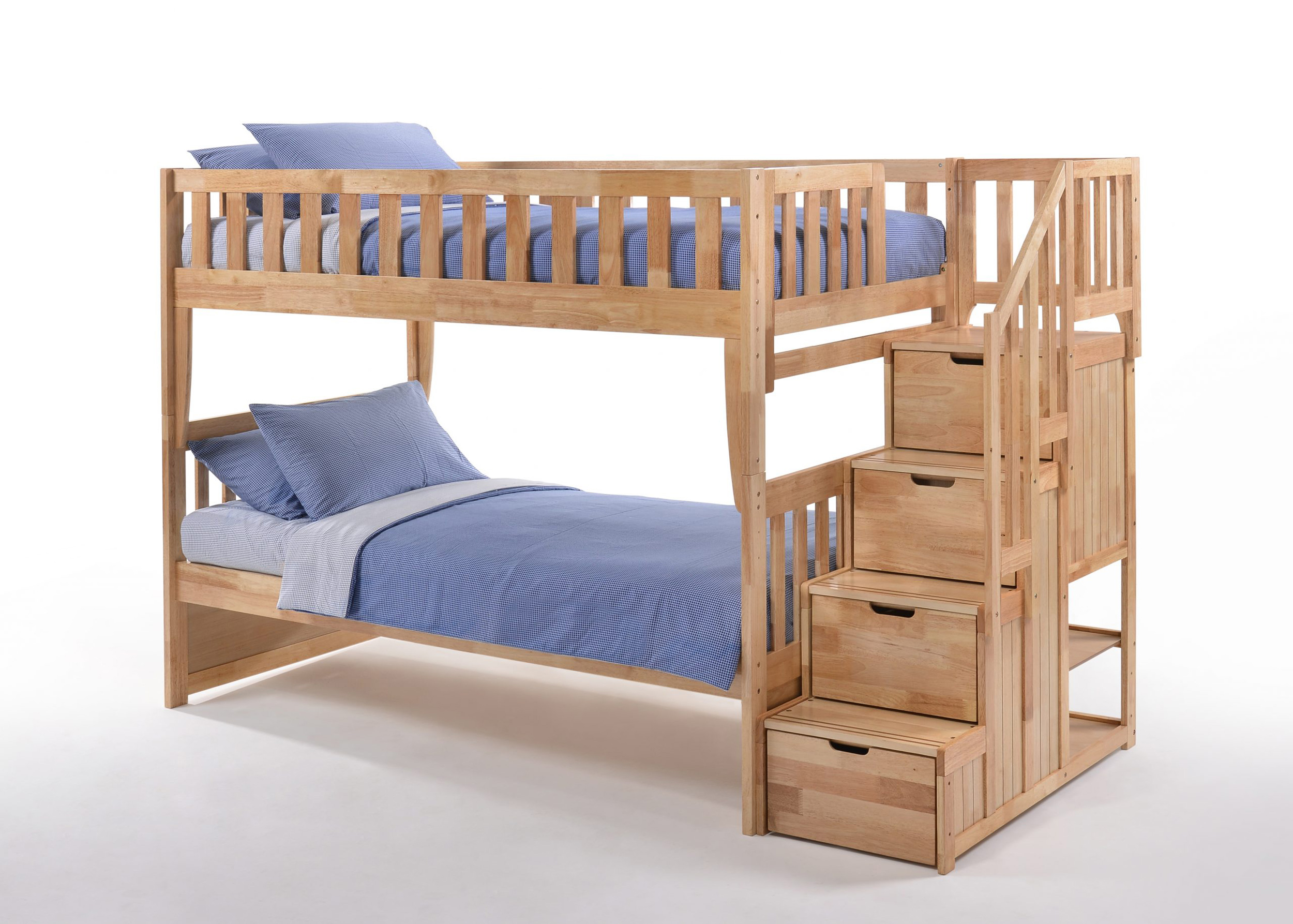 Peppermint Wood Bunk Bed, Twin/Twin Size