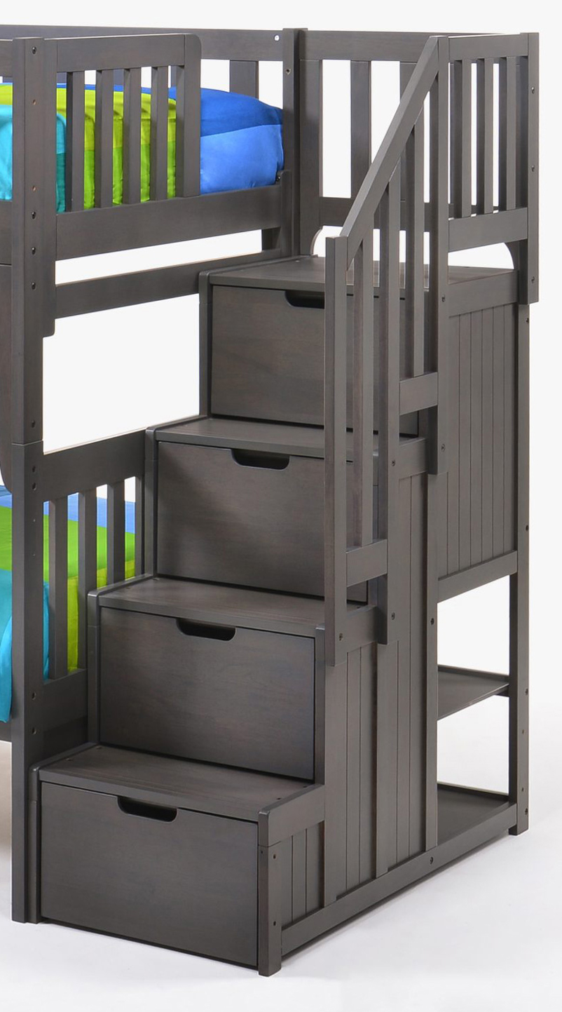 Discovery World Furniture Twin over Full Staircase Bunk Bed