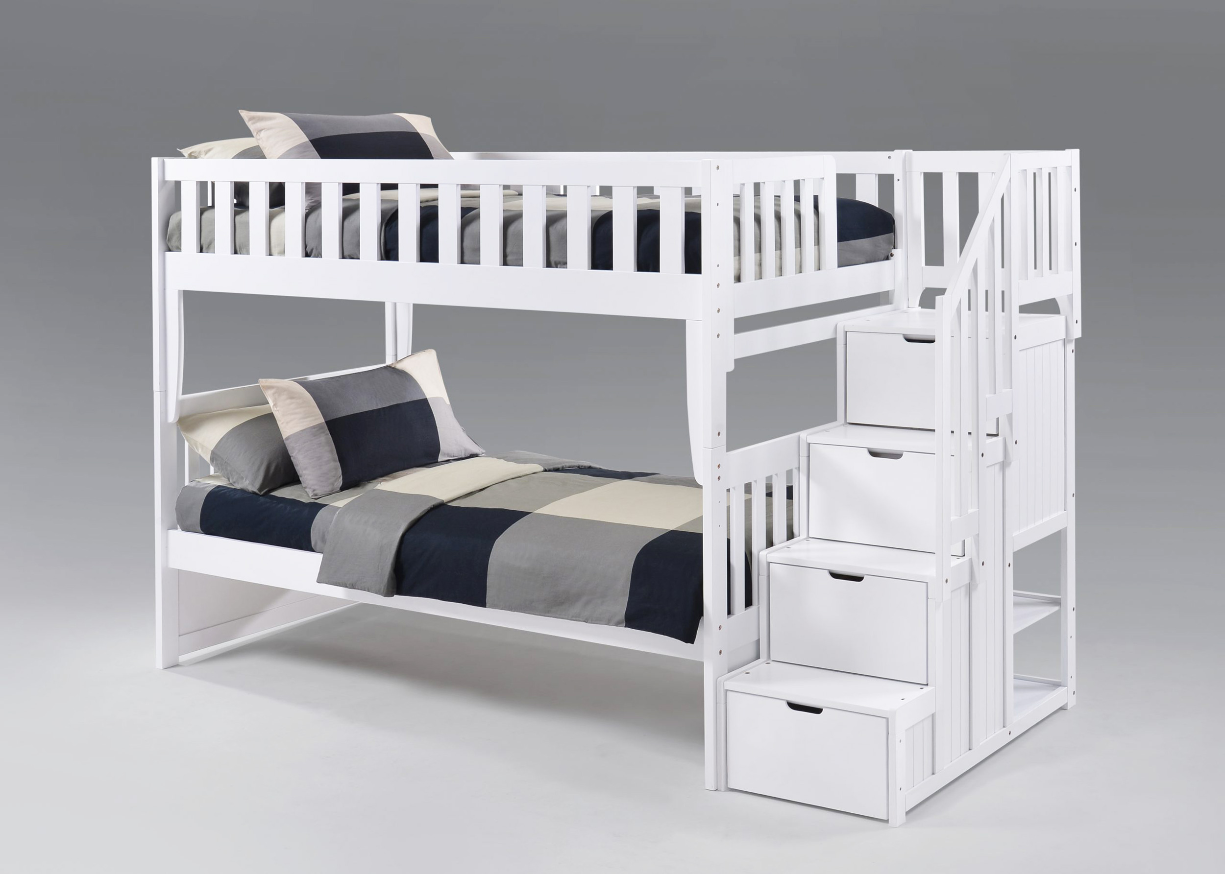 Peppermint Wood Bunk Bed, Twin/Twin Size