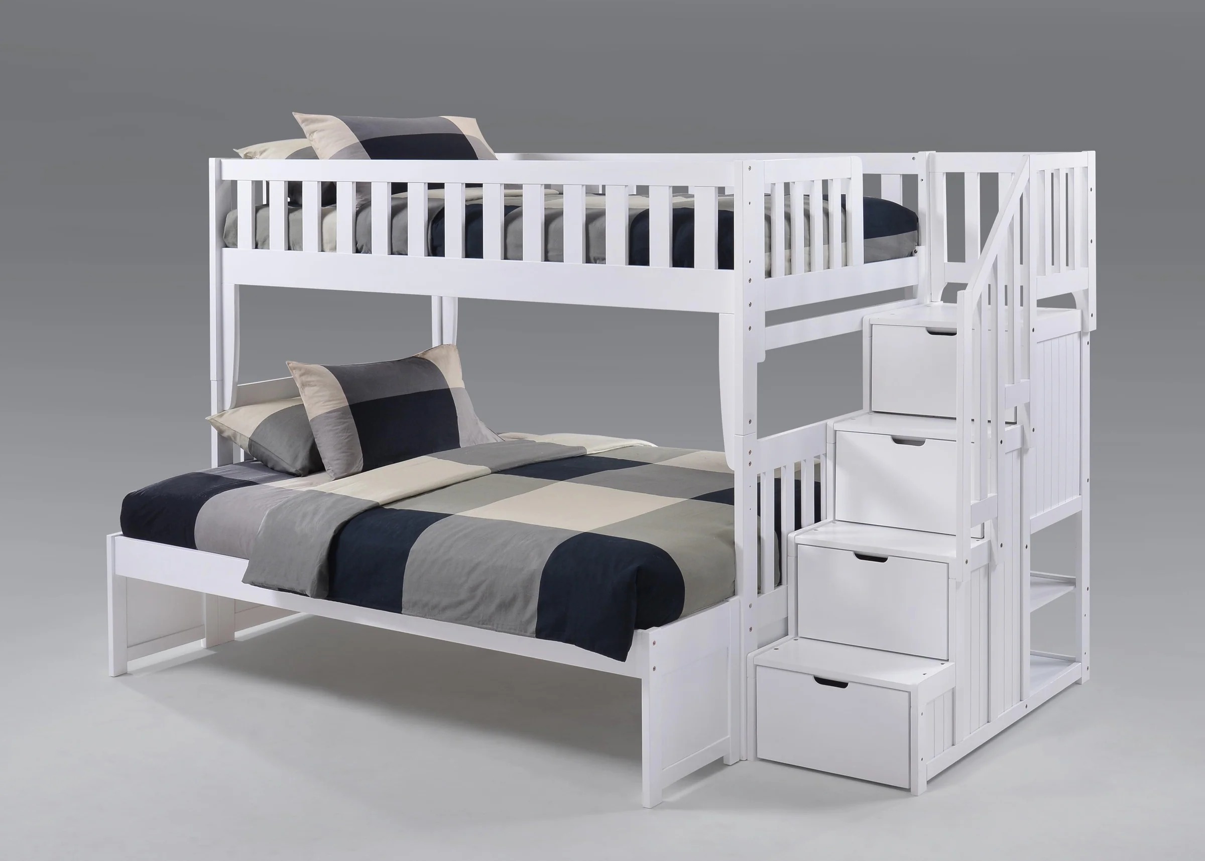 Discovery World Furniture Twin over Full Staircase Bunk Bed