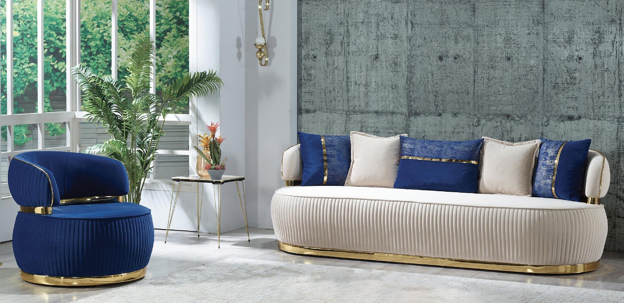 Pera Velvet Living Room Set