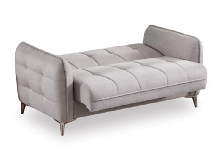 Perla Microsuede Convertible Storage Loveseat