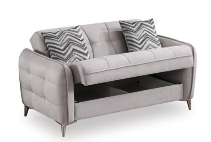 Perla Microsuede Convertible Storage Living Room Set