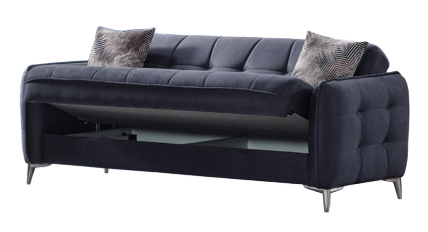 Perla Microsuede Convertible Storage Living Room Set