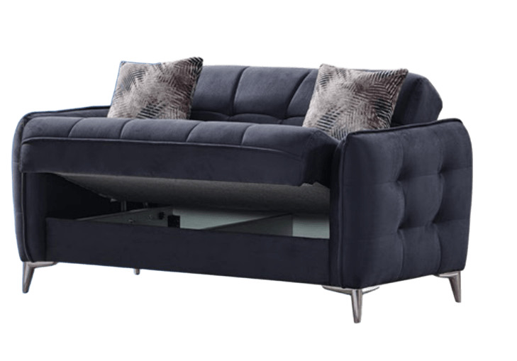 Perla Microsuede Convertible Storage Living Room Set