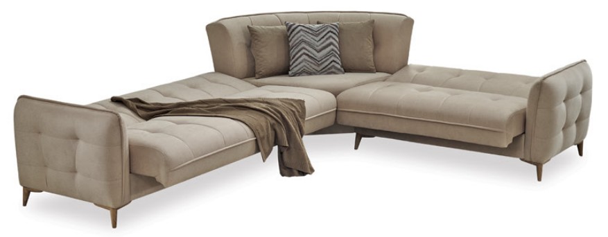 Perla Microsuede Convertible Storage Sectional