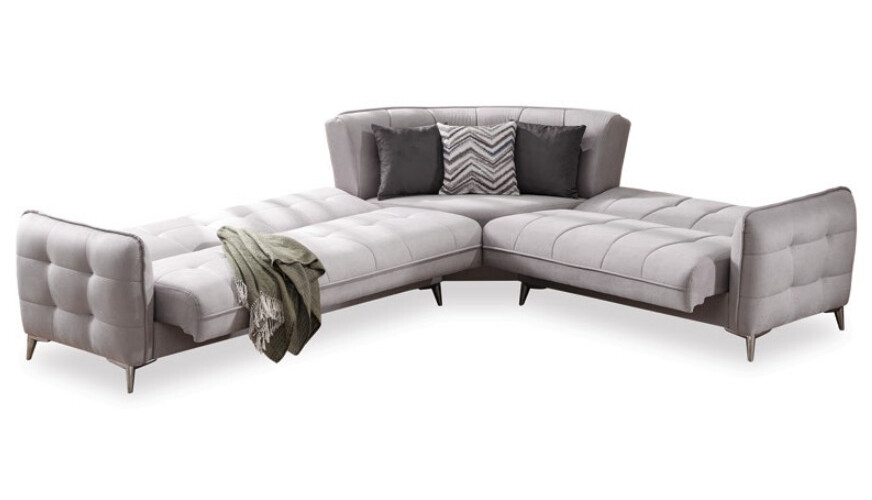 Perla Microsuede Convertible Storage Sectional